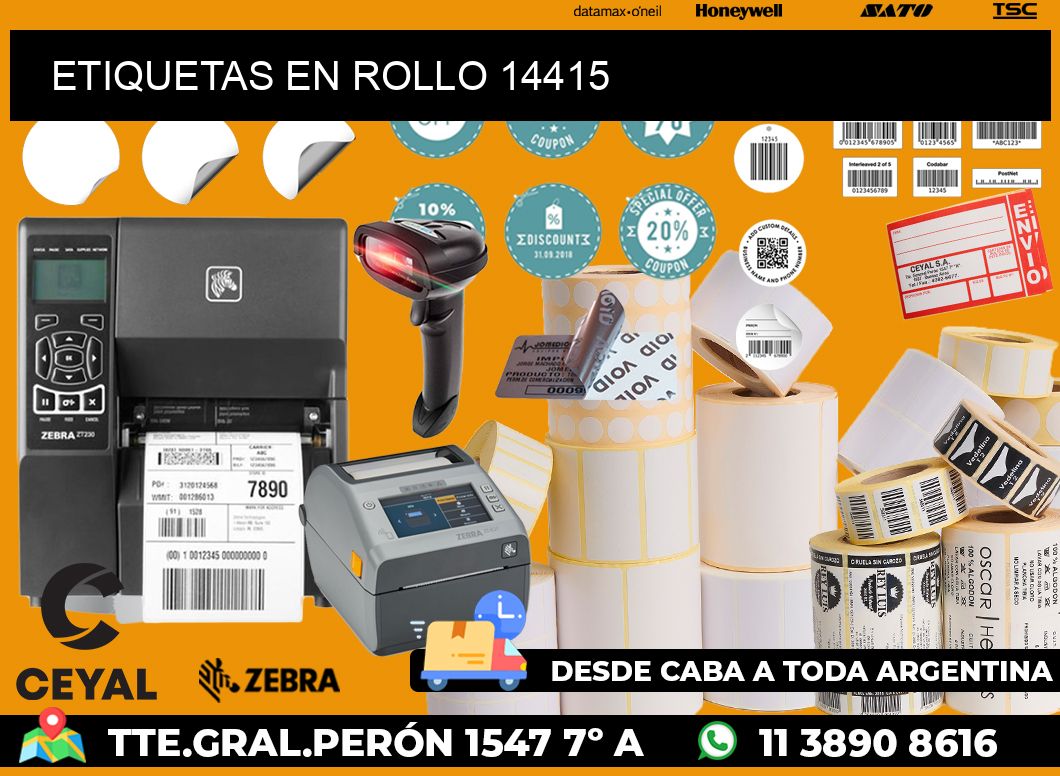 ETIQUETAS EN ROLLO 14415