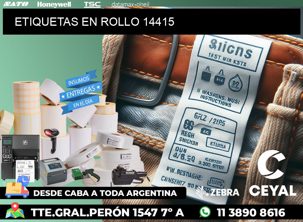 ETIQUETAS EN ROLLO 14415
