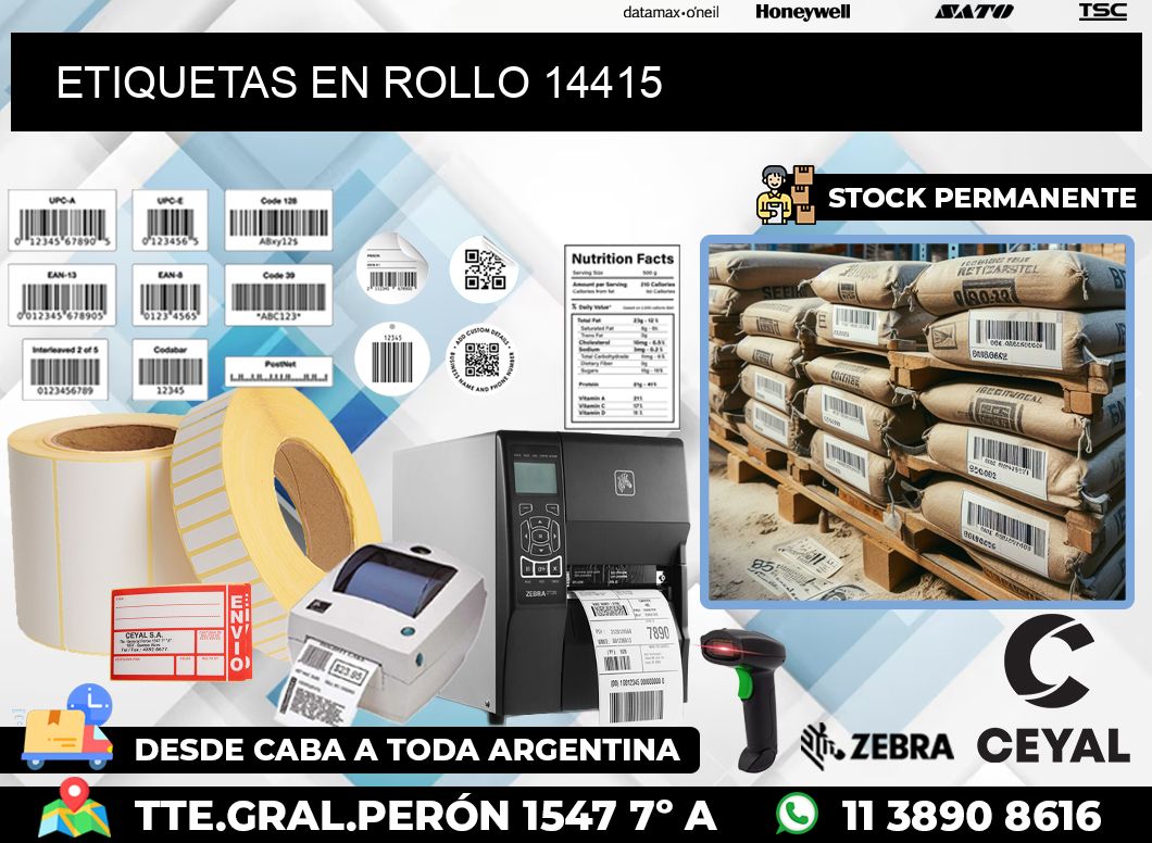 ETIQUETAS EN ROLLO 14415