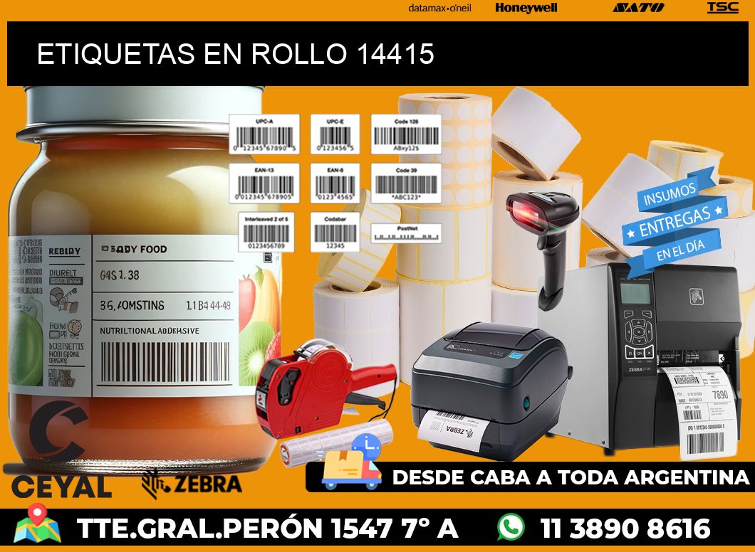ETIQUETAS EN ROLLO 14415