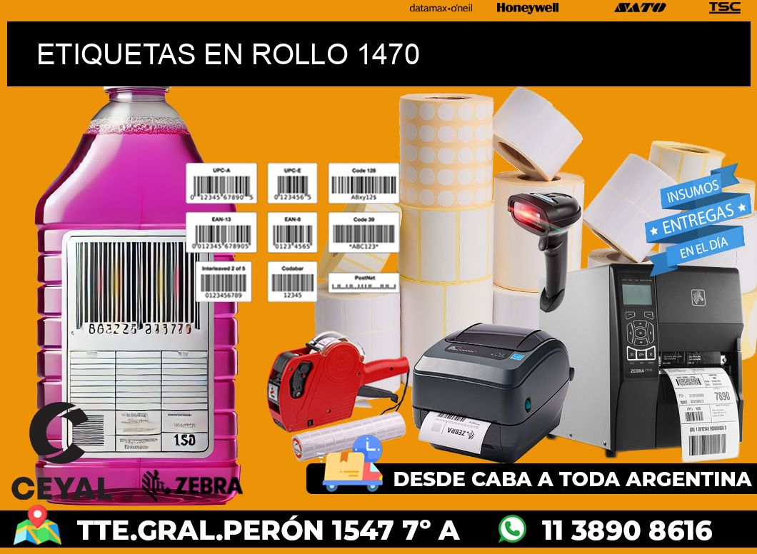 ETIQUETAS EN ROLLO 1470