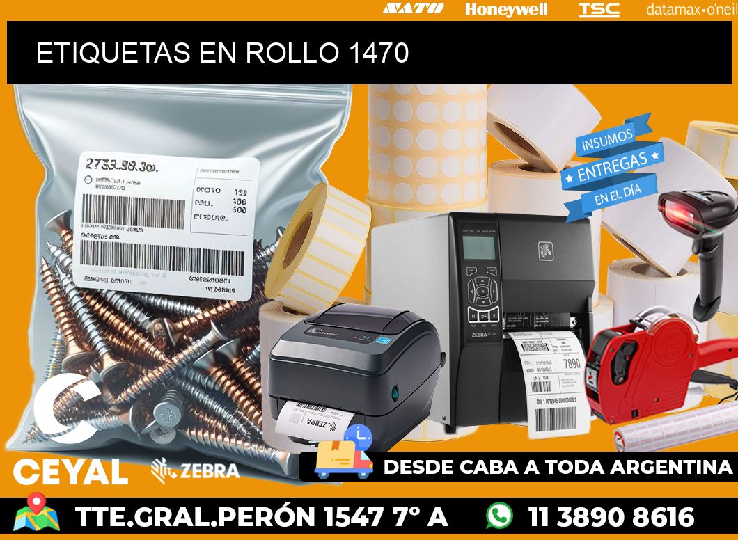 ETIQUETAS EN ROLLO 1470