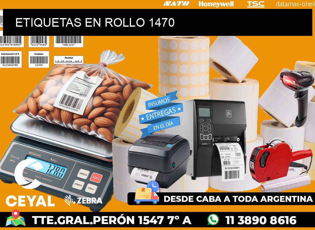 ETIQUETAS EN ROLLO 1470