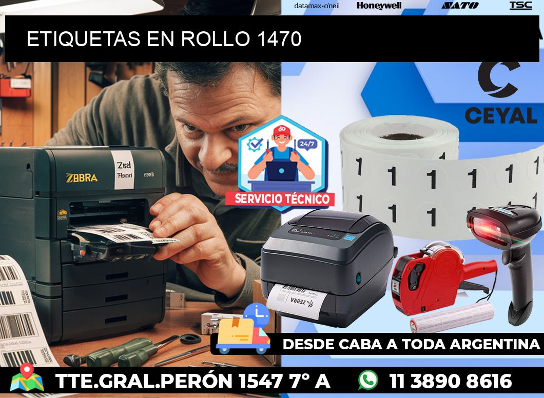 ETIQUETAS EN ROLLO 1470