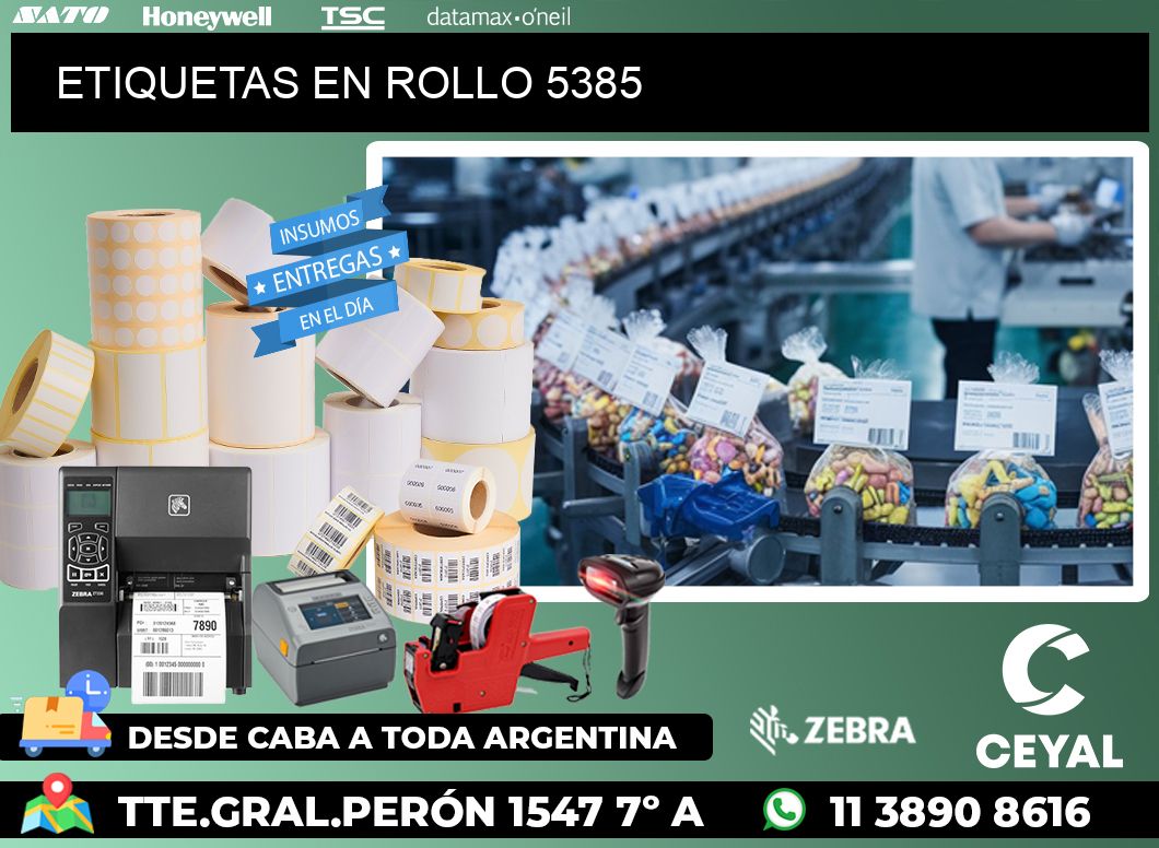 ETIQUETAS EN ROLLO 5385