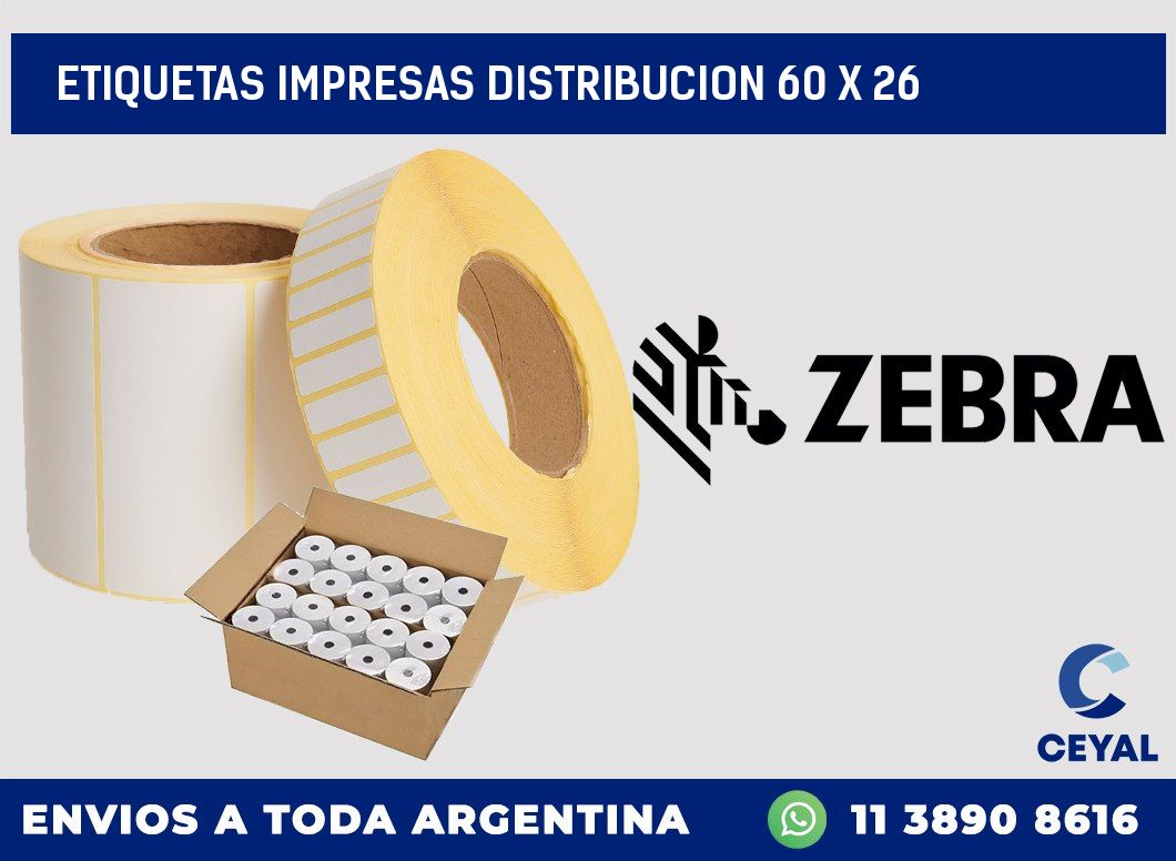 ETIQUETAS IMPRESAS DISTRIBUCION 60 x 26