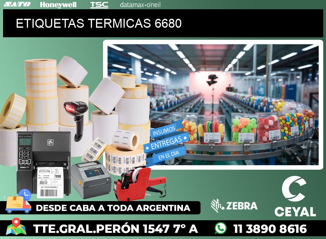 ETIQUETAS TERMICAS 6680