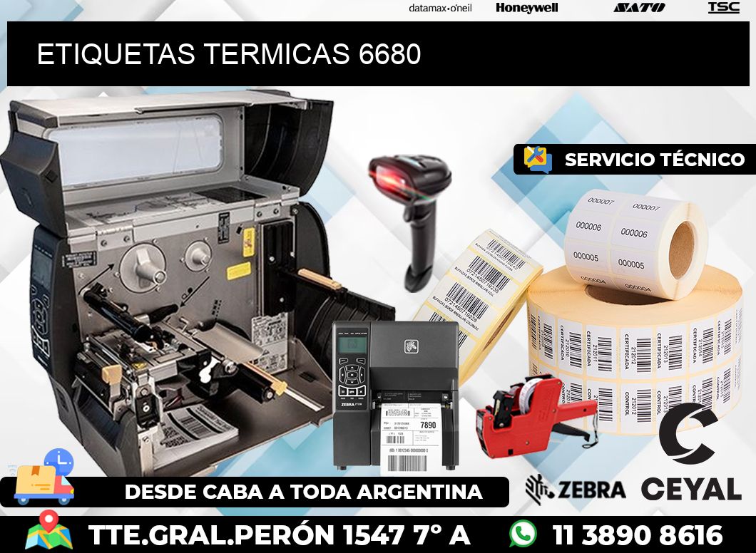 ETIQUETAS TERMICAS 6680