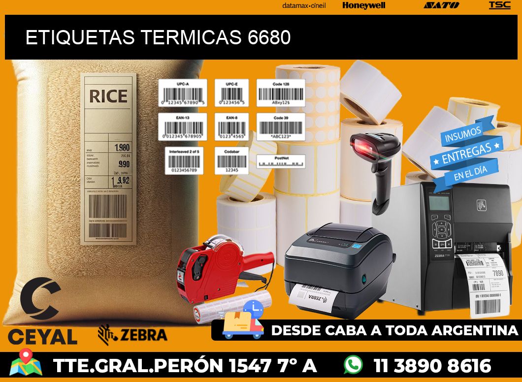 ETIQUETAS TERMICAS 6680