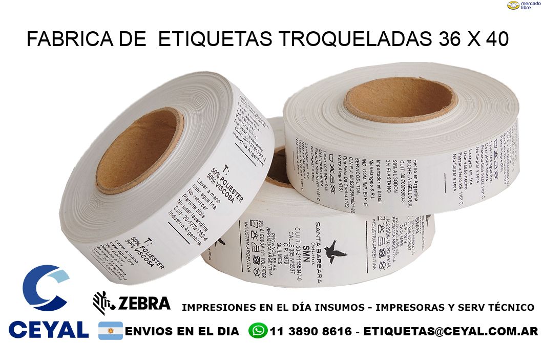 FABRICA DE  ETIQUETAS TROQUELADAS 36 x 40