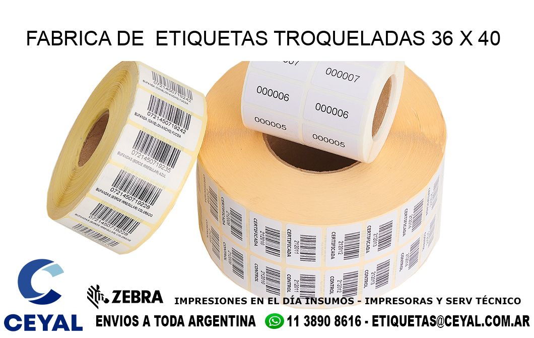 FABRICA DE  ETIQUETAS TROQUELADAS 36 x 40