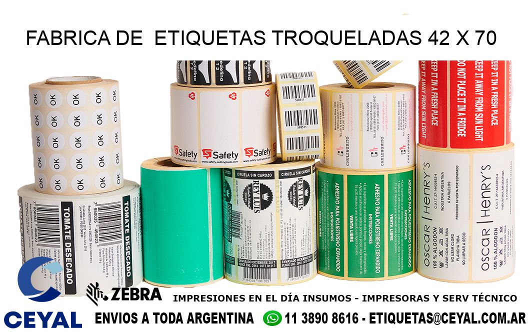 FABRICA DE ETIQUETAS TROQUELADAS 42 x 70