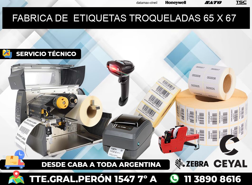 FABRICA DE  ETIQUETAS TROQUELADAS 65 x 67