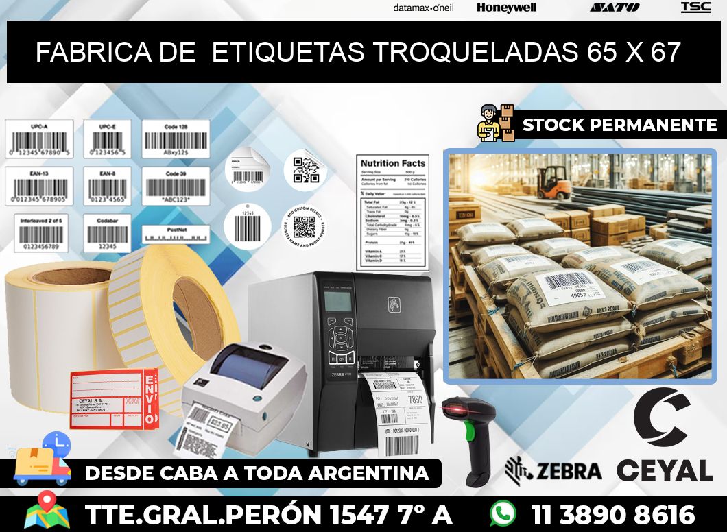FABRICA DE  ETIQUETAS TROQUELADAS 65 x 67