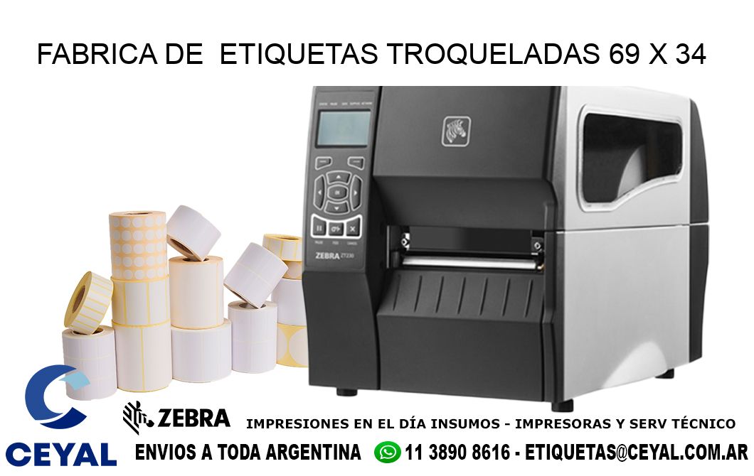 FABRICA DE  ETIQUETAS TROQUELADAS 69 x 34