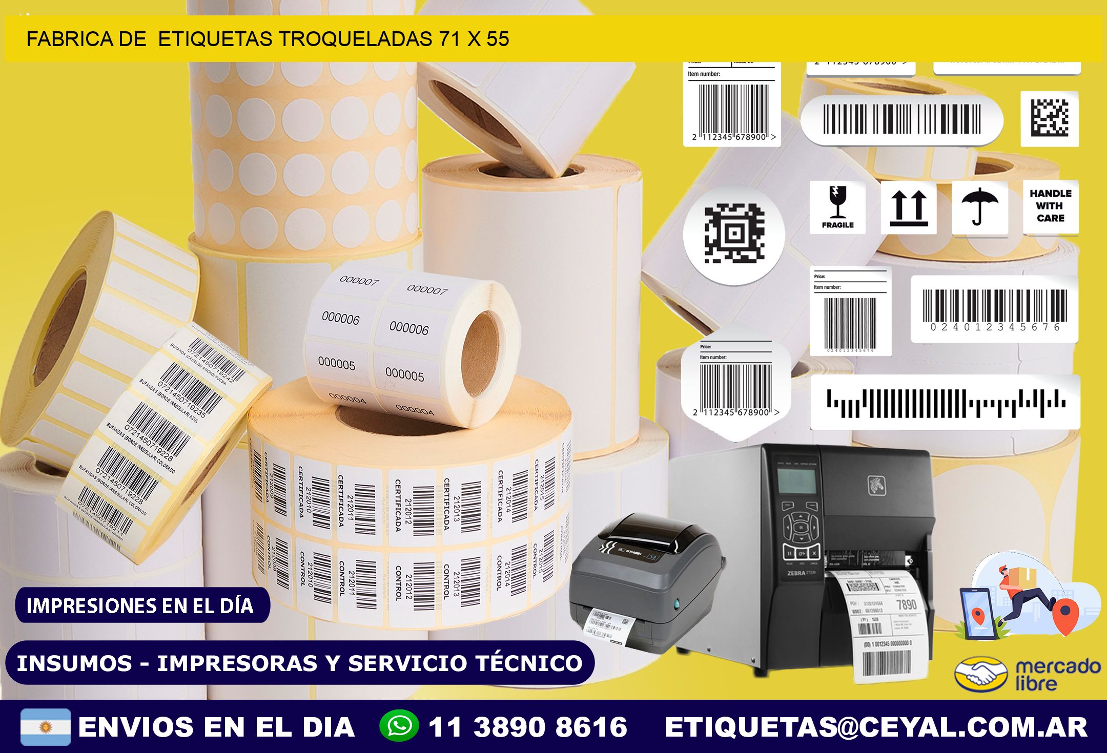 FABRICA DE  ETIQUETAS TROQUELADAS 71 x 55