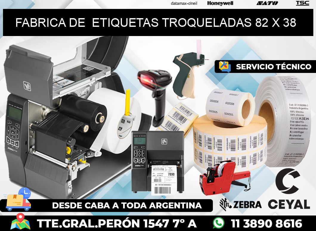 FABRICA DE  ETIQUETAS TROQUELADAS 82 x 38