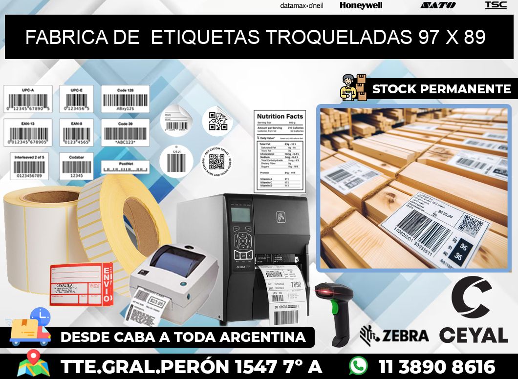 FABRICA DE  ETIQUETAS TROQUELADAS 97 x 89