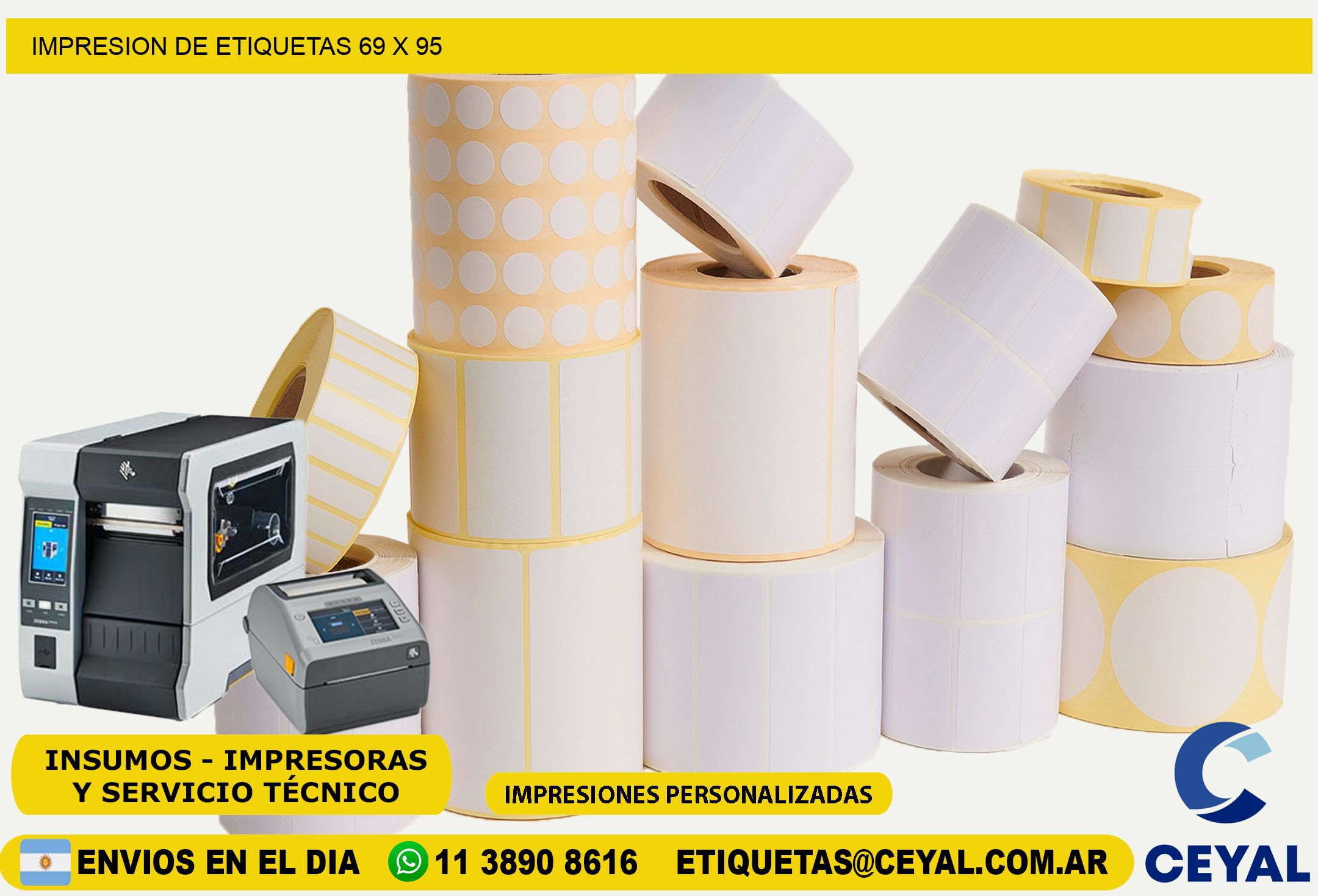 IMPRESION DE ETIQUETAS 69 x 95
