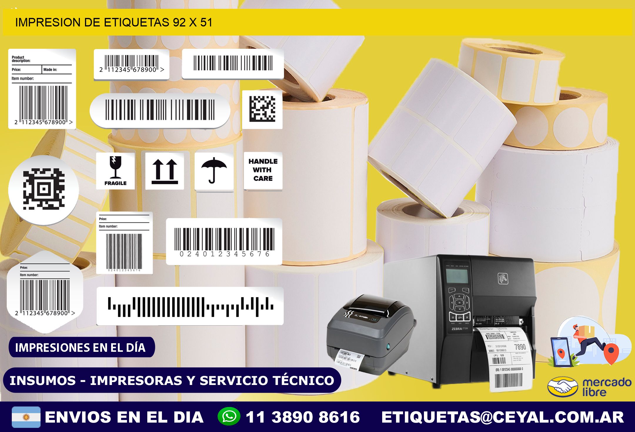 IMPRESION DE ETIQUETAS 92 x 51