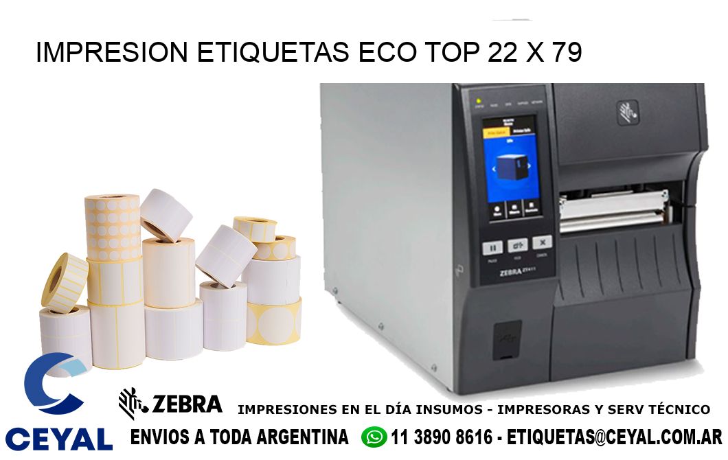 IMPRESION ETIQUETAS ECO TOP 22 x 79