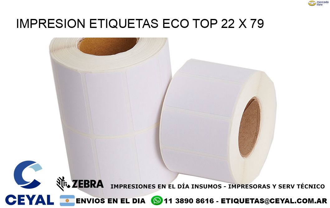 IMPRESION ETIQUETAS ECO TOP 22 x 79