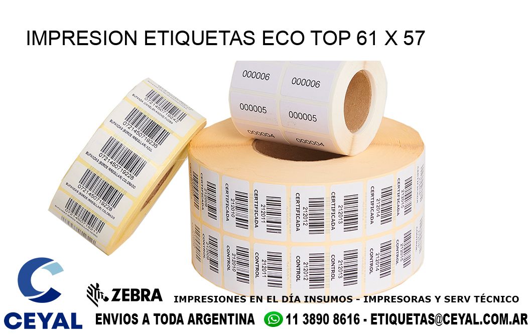IMPRESION ETIQUETAS ECO TOP 61 x 57