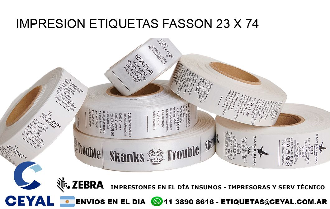 IMPRESION ETIQUETAS FASSON 23 x 74