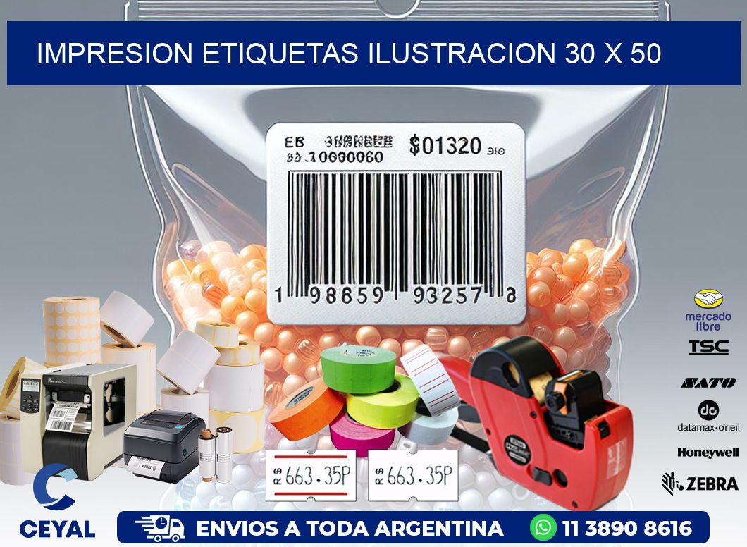 IMPRESION ETIQUETAS ILUSTRACION 30 x 50