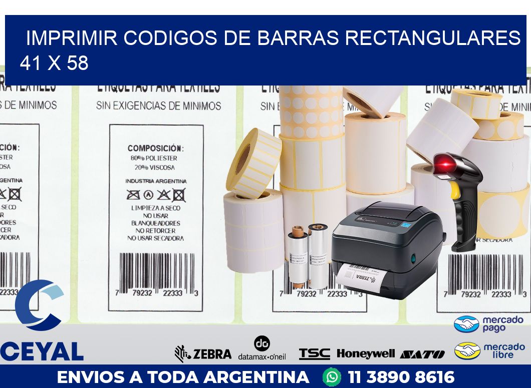 IMPRIMIR CODIGOS DE BARRAS RECTANGULARES 41 x 58