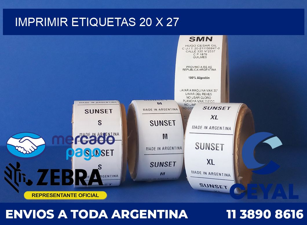 IMPRIMIR ETIQUETAS 20 x 27