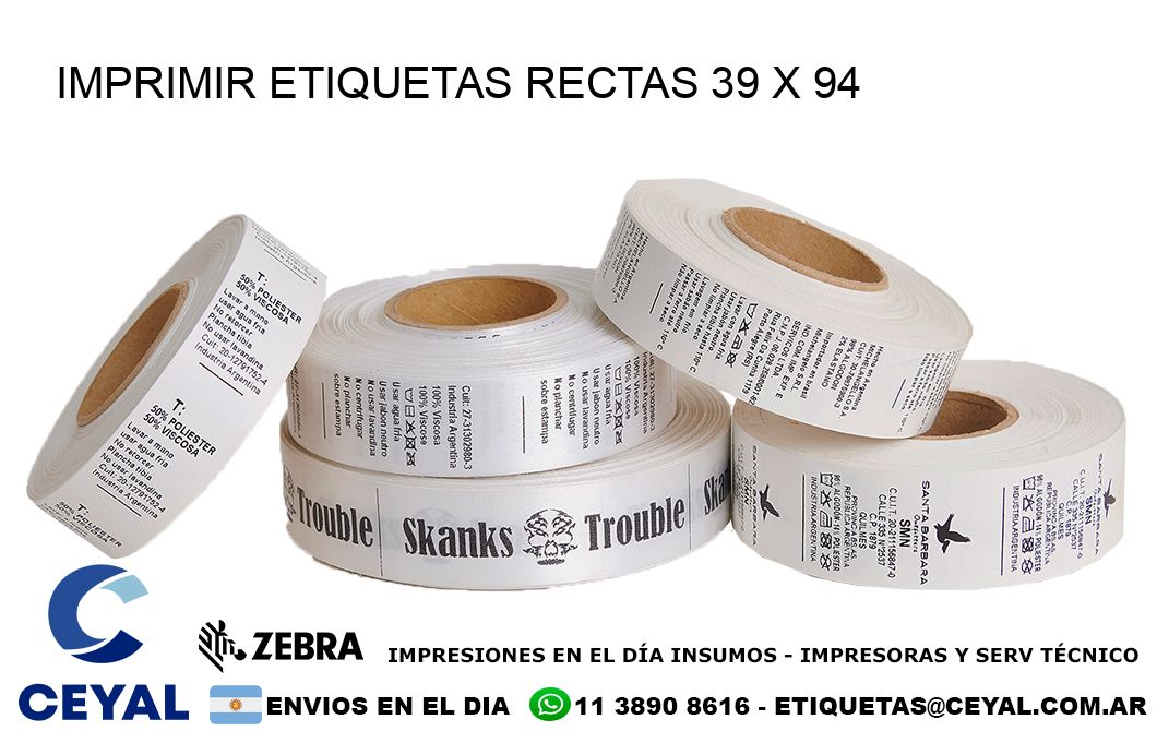 IMPRIMIR ETIQUETAS RECTAS 39 x 94