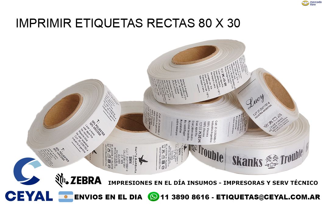IMPRIMIR ETIQUETAS RECTAS 80 x 30