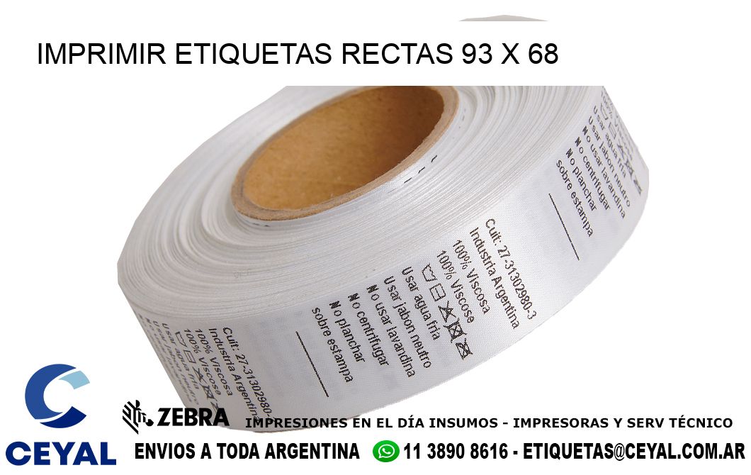 IMPRIMIR ETIQUETAS RECTAS 93 x 68