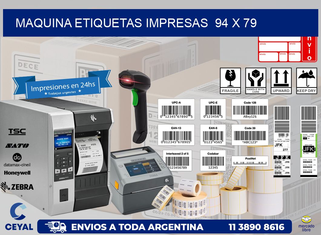 MAQUINA ETIQUETAS IMPRESAS 94 x 79