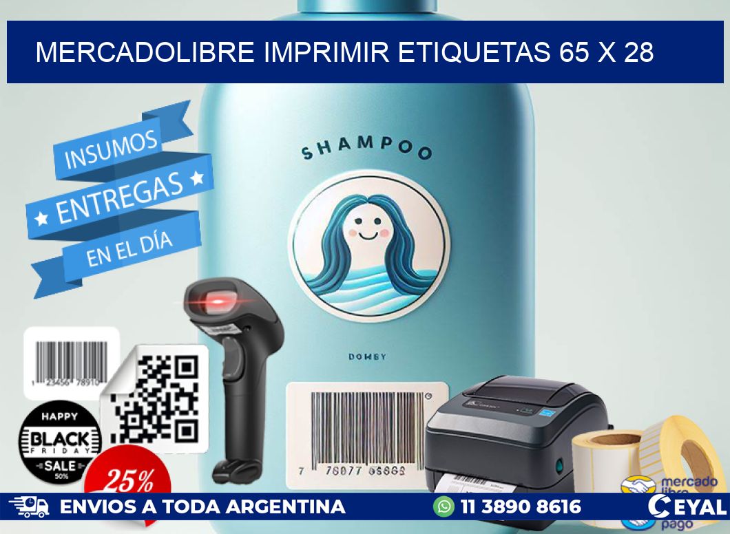 MERCADOLIBRE IMPRIMIR ETIQUETAS 65 x 28
