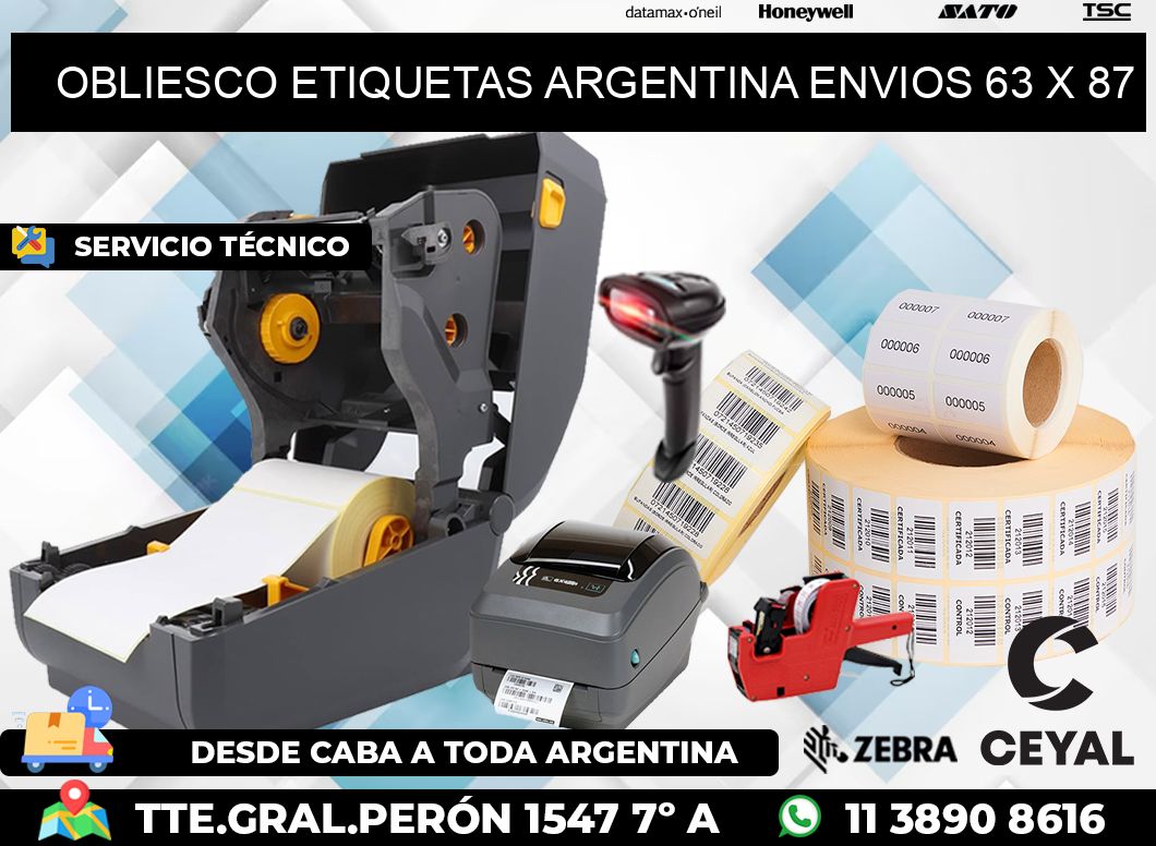 OBLIESCO ETIQUETAS ARGENTINA ENVIOS 63 x 87