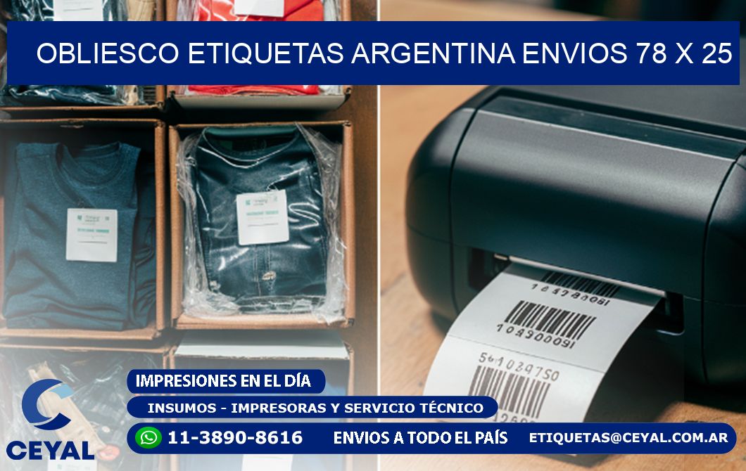 OBLIESCO ETIQUETAS ARGENTINA ENVIOS 78 x 25