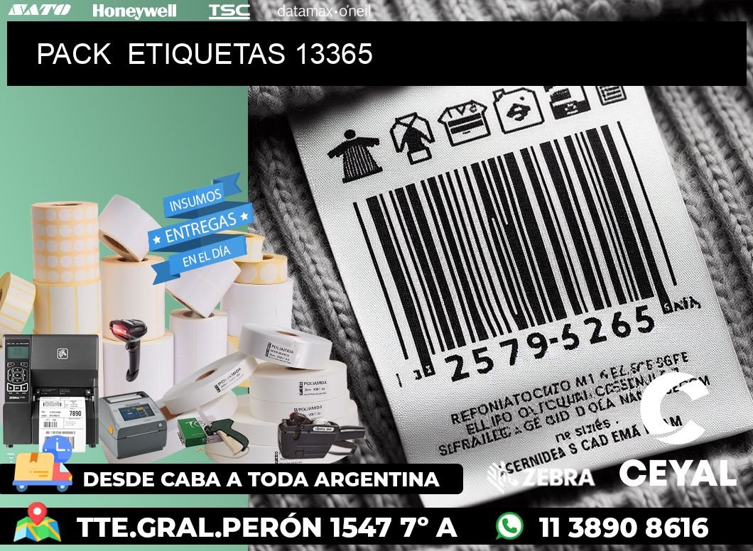 PACK  ETIQUETAS 13365