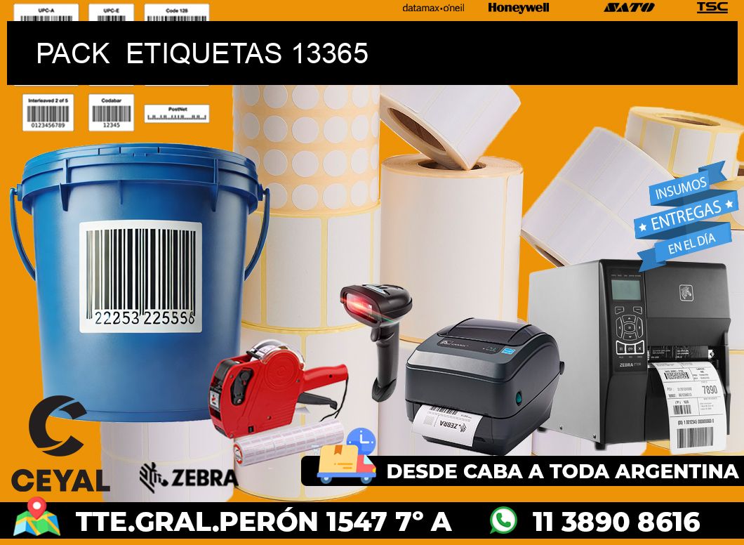 PACK  ETIQUETAS 13365