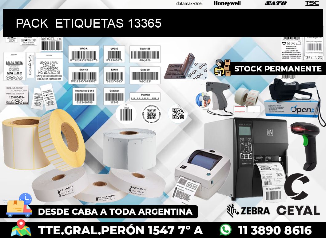 PACK  ETIQUETAS 13365