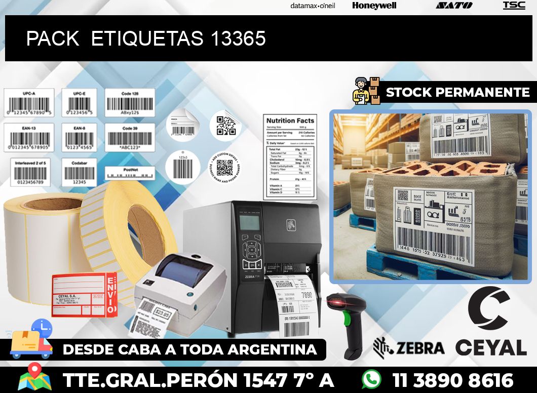 PACK  ETIQUETAS 13365