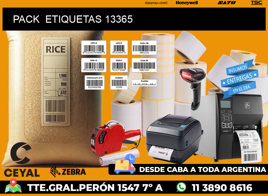 PACK  ETIQUETAS 13365