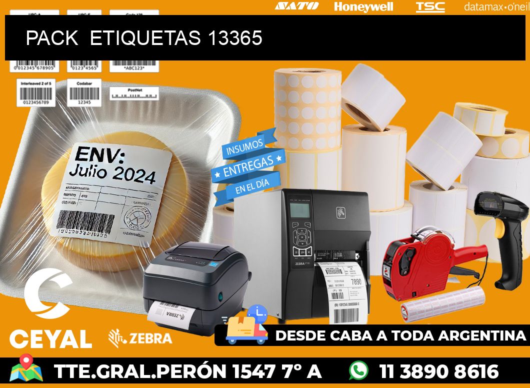 PACK  ETIQUETAS 13365