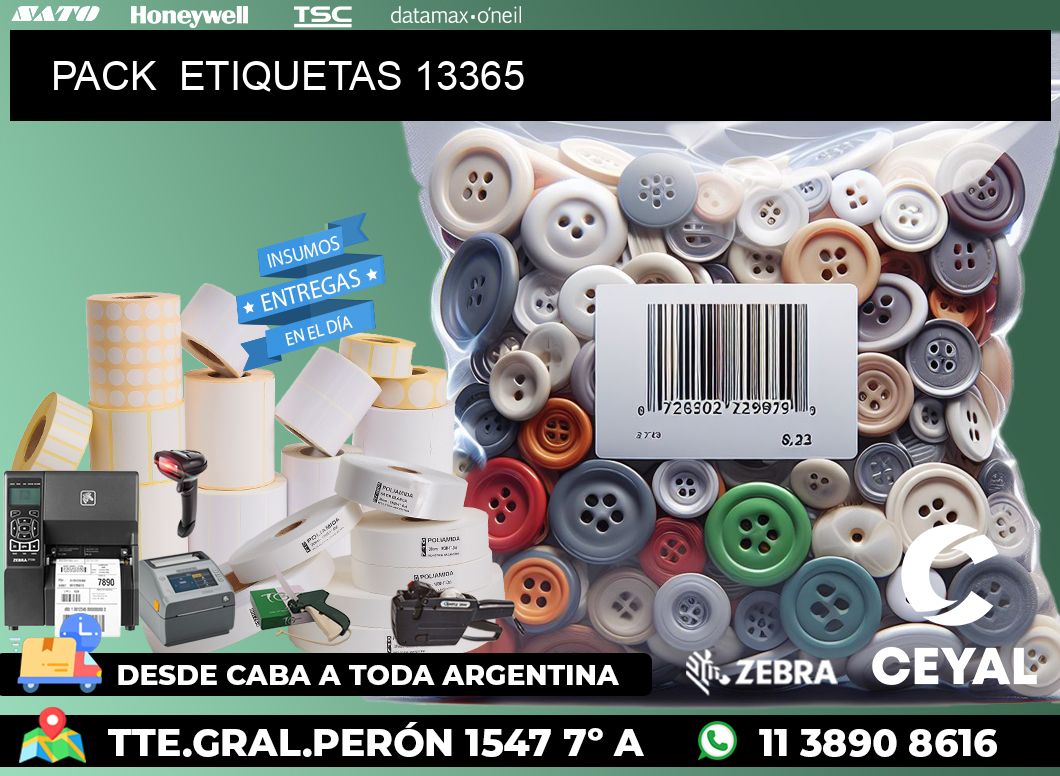 PACK  ETIQUETAS 13365