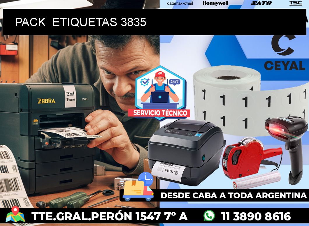 PACK  ETIQUETAS 3835