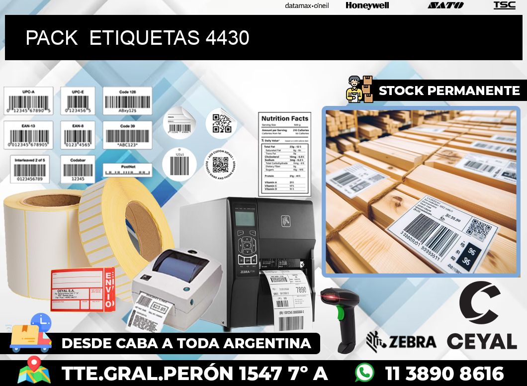 PACK  ETIQUETAS 4430