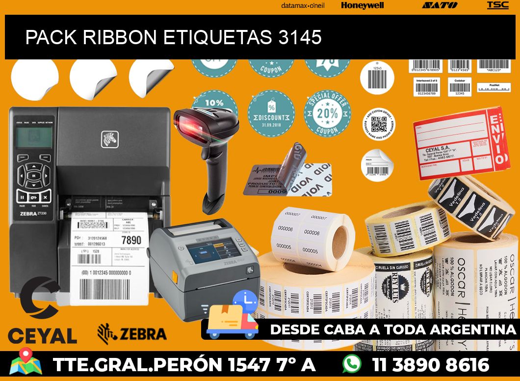 PACK RIBBON ETIQUETAS 3145