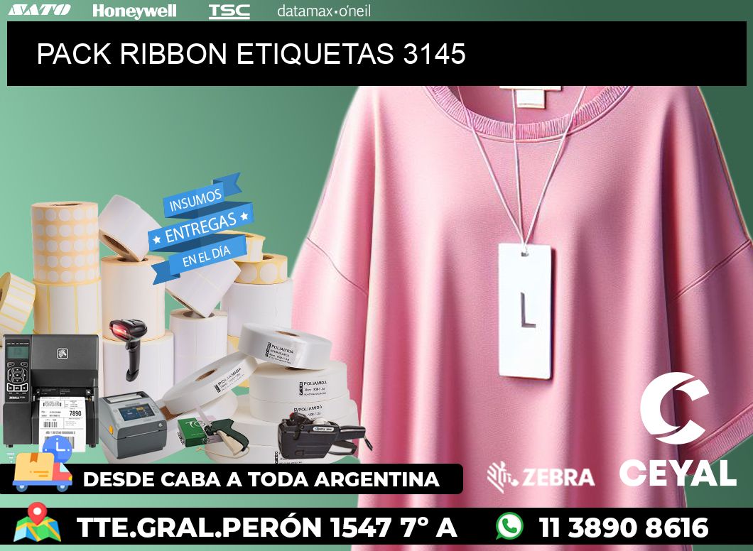 PACK RIBBON ETIQUETAS 3145