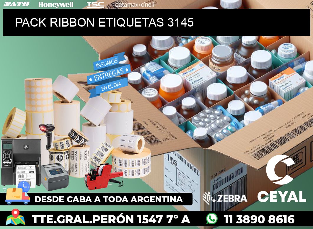 PACK RIBBON ETIQUETAS 3145
